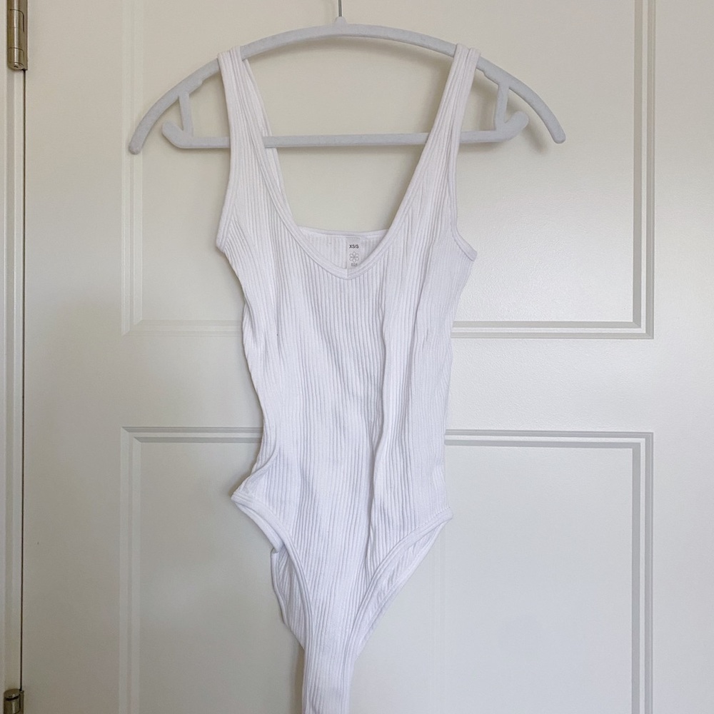 NWOT white ribbed bodysuit